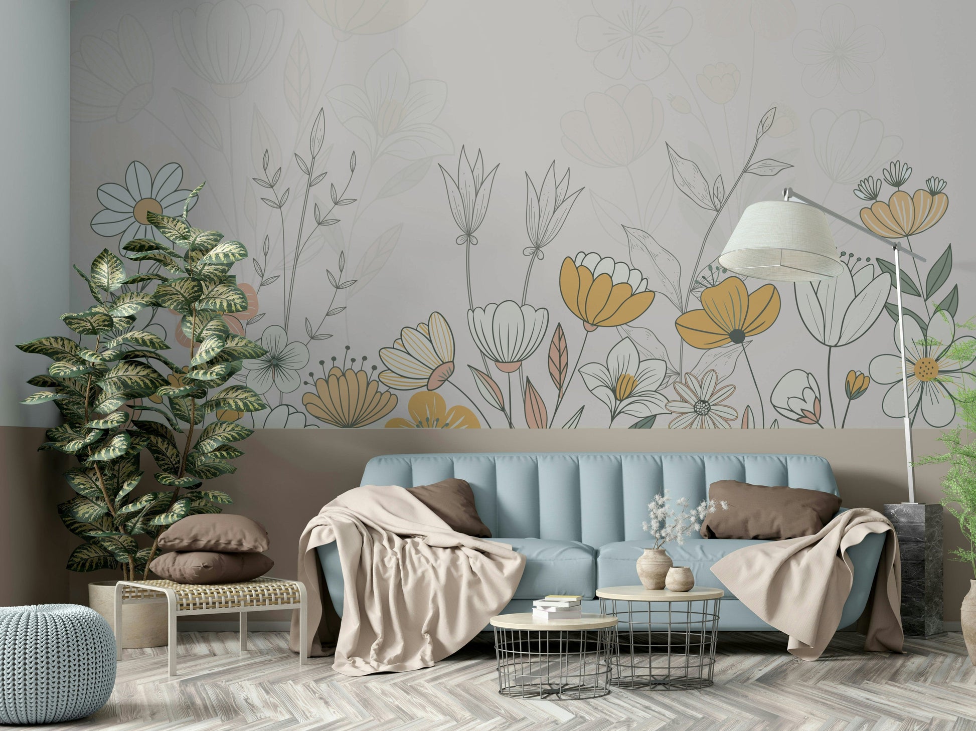 The composition is a wide, landscape view of the blooms.

