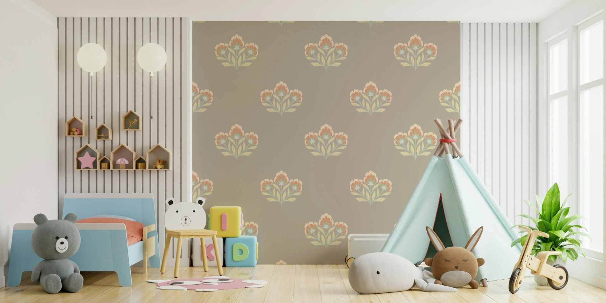 Soft Serene Flora wallpaper, featuring graceful blooming plants.
