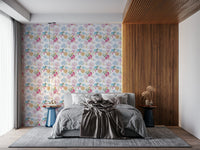 Painterly oil-painted flower wallpaper with textured brushstroke details.