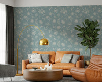 Soft Floral Whisper elegant stems wallpaper for walls.