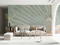 A contemplative gentle design wallpaper mural for a feature wall.