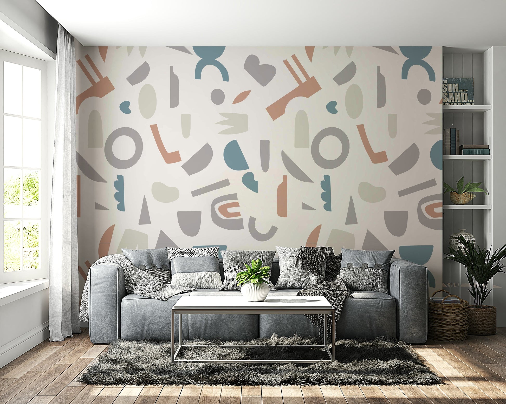 The composition is a structured, repeating pattern.

