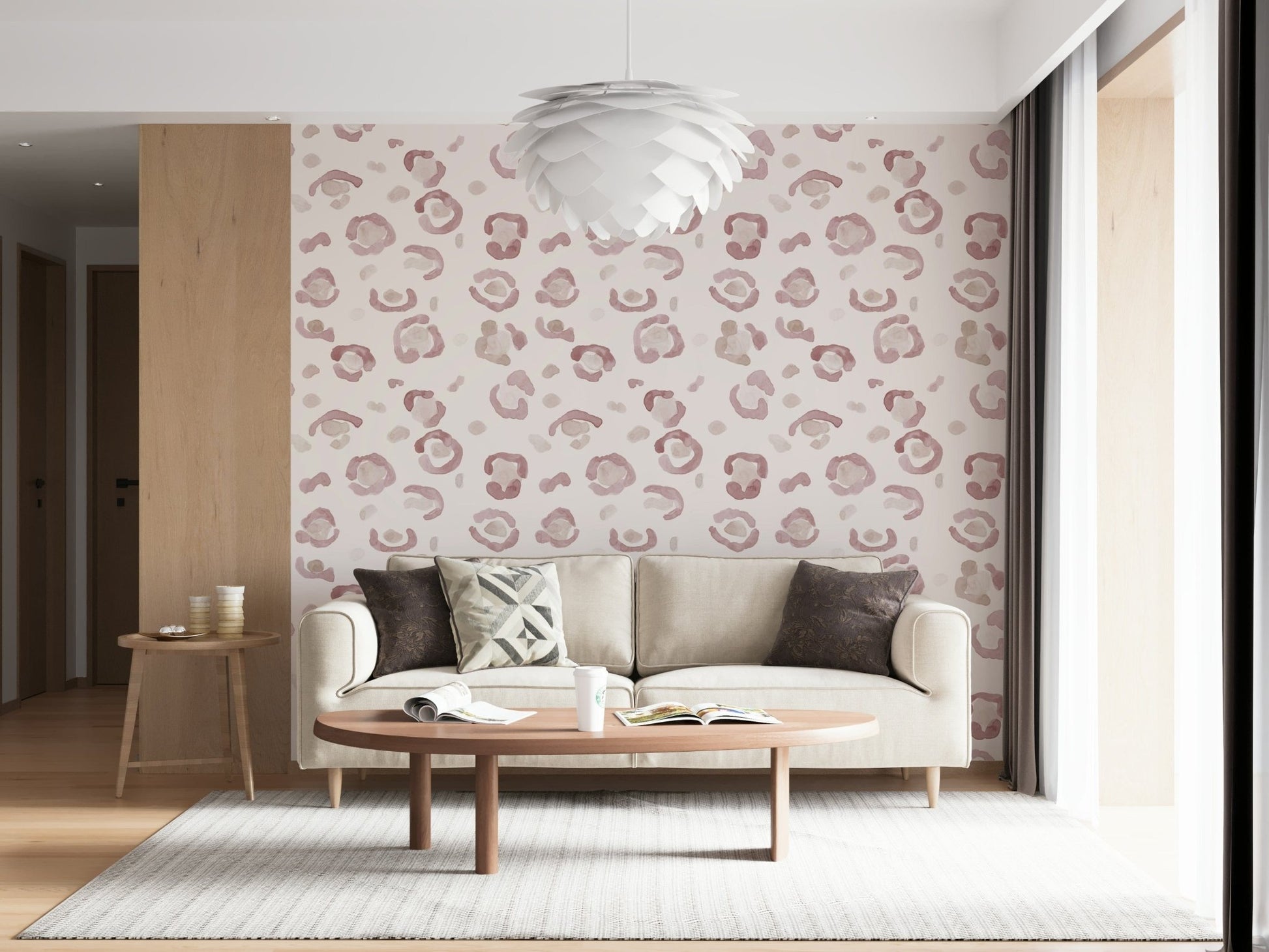 Delicate safari-inspired leopard design in soft neutral shades.
