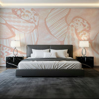 A beautiful modern art wall mural of delicate lines.