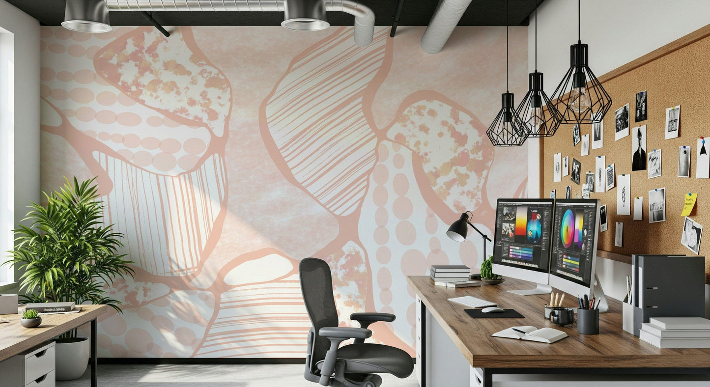 A contemplative gentle design wallpaper mural for a feature wall.