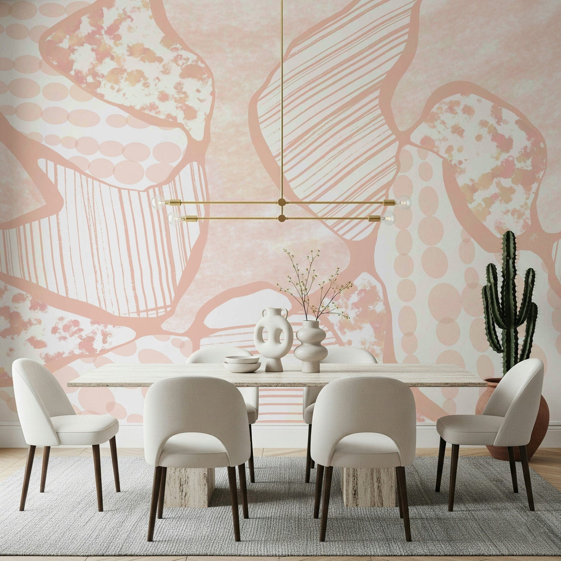 A beautiful soft sketch abstract wallpaper mural with gentle lines.