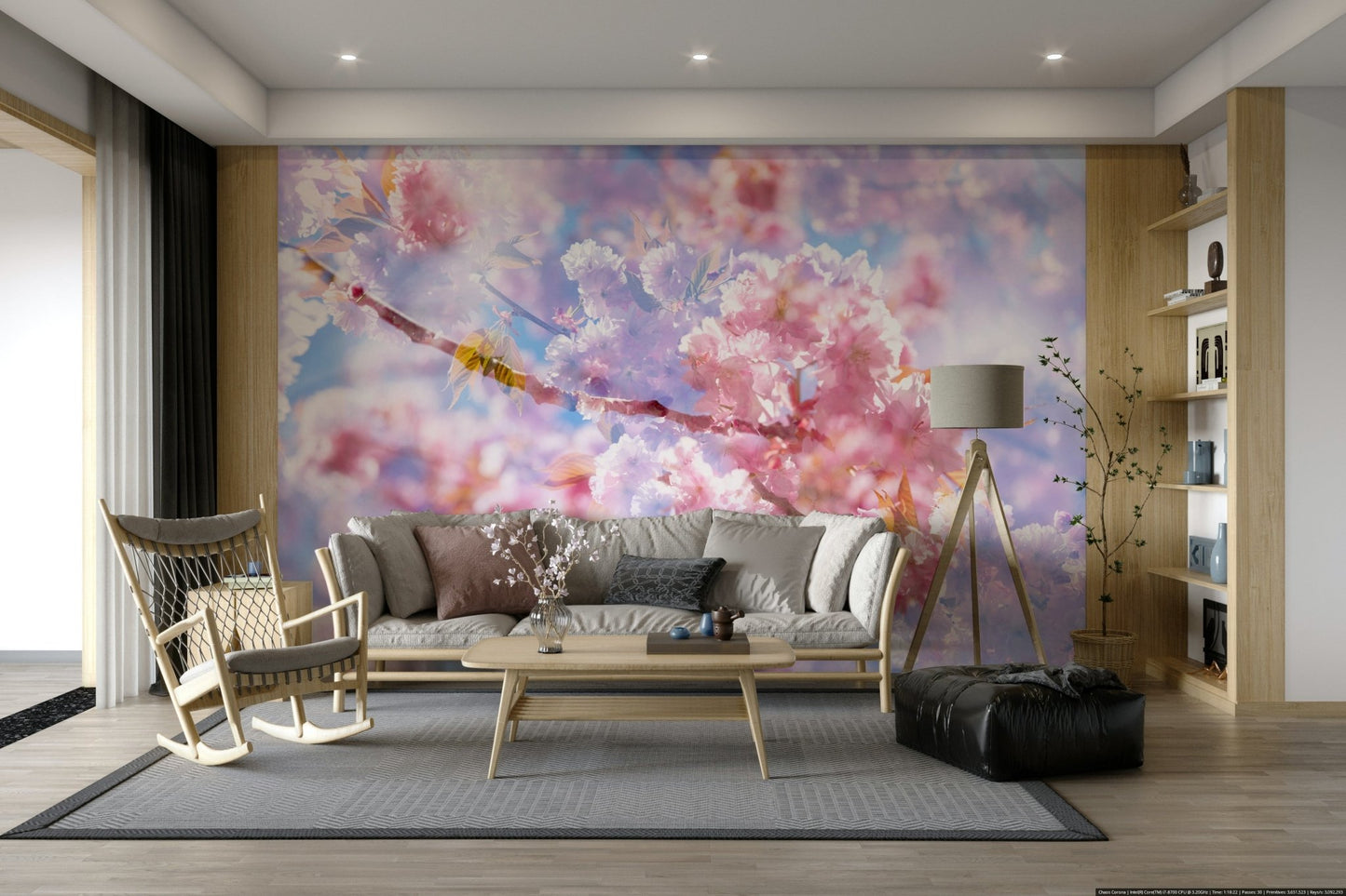 Soft Pink Blossoms Photography | Delicate Spring Floral Art | Serene Nature Decor Wall Mural