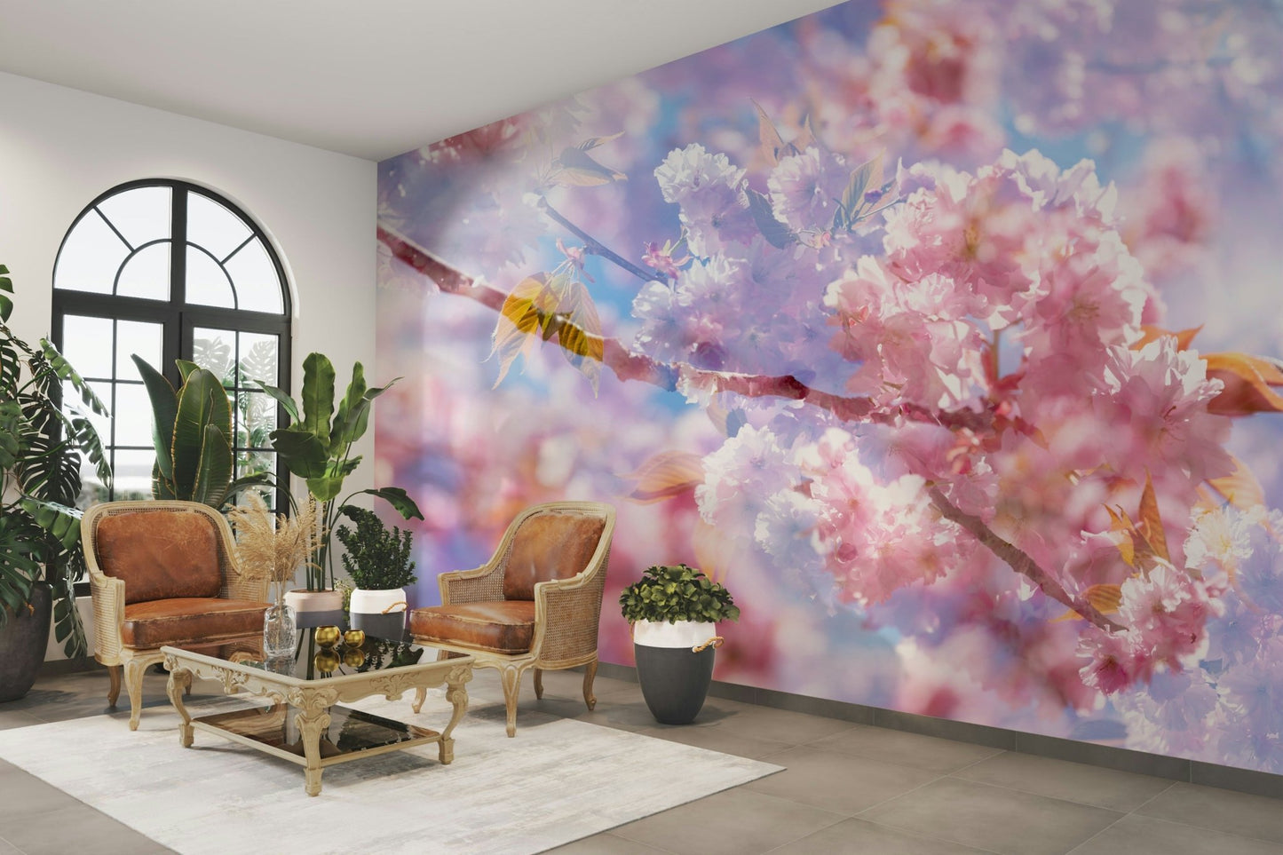 Soft Pink Blossoms Photography | Delicate Spring Floral Art | Serene Nature Decor Wall Mural