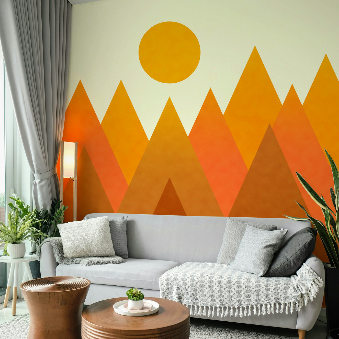 Dreamy soft pink candy mountains – wall décor
