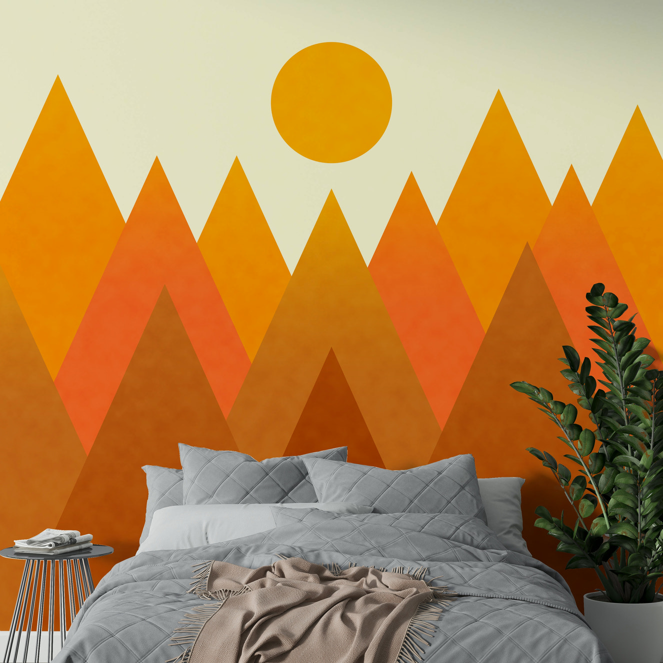 Soft pink candy mountains landscape – wallpaper mural