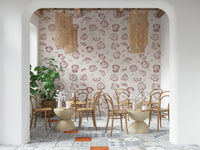 Light leopard spot pattern wallpaper with a smooth, airy appearance.