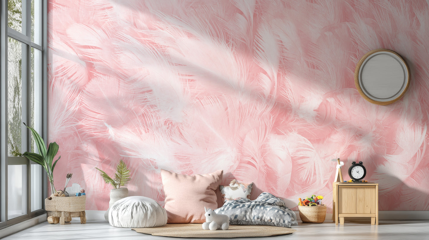 Elegant vintage feather wallpaper art