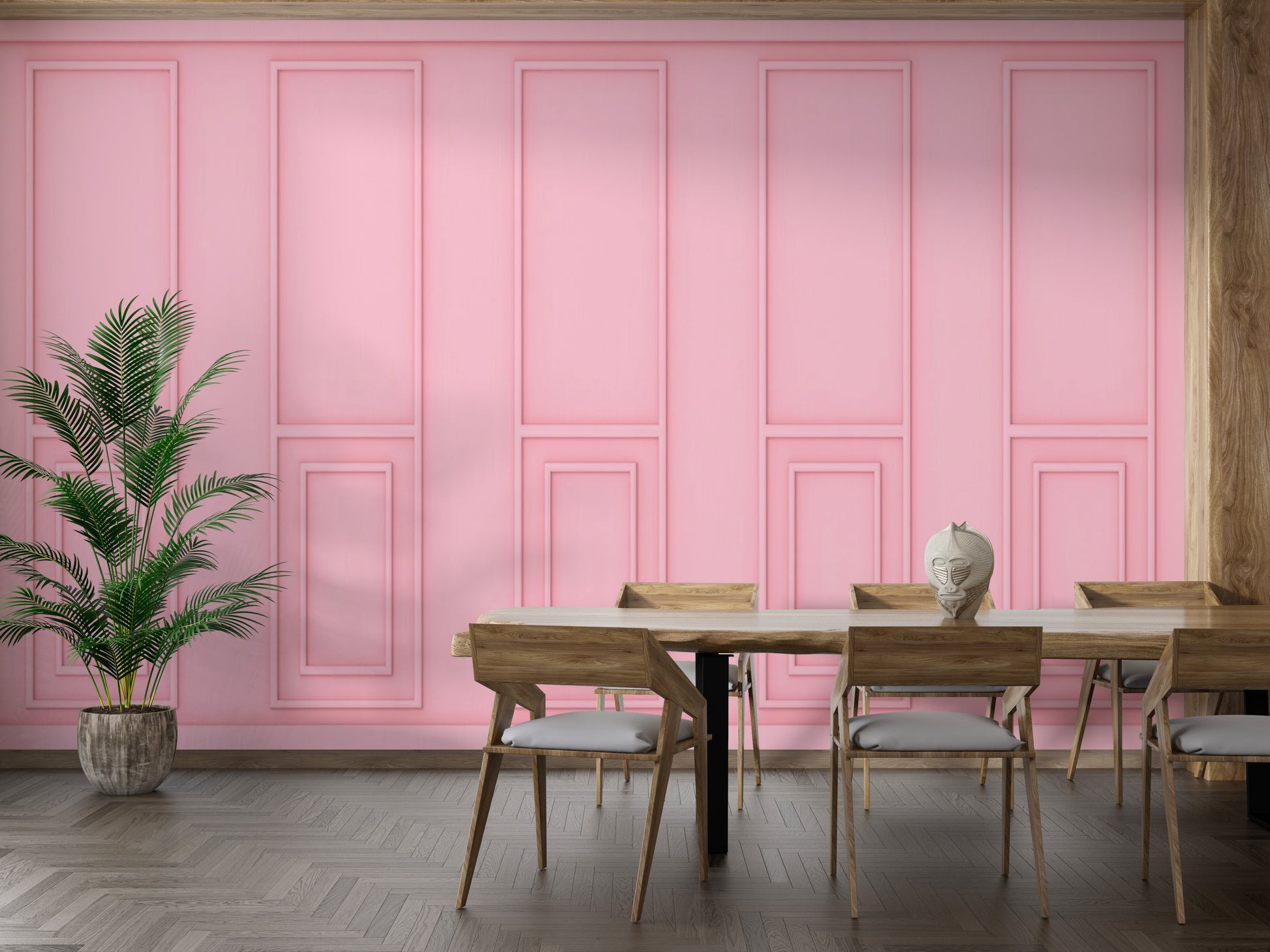 Cozy Soft Pink Wooden Wallpaper
