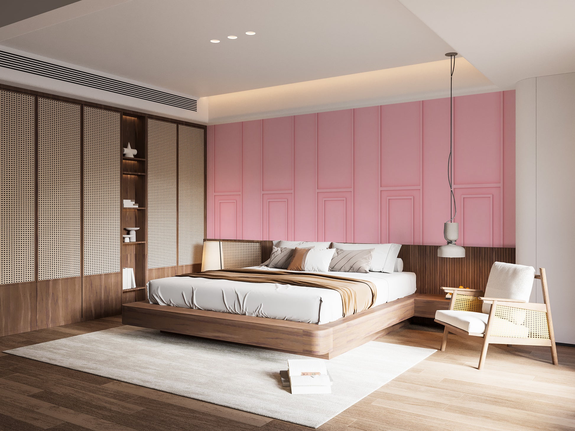 Soft Pink Wood Panel Wallpaper Mural - Giffywalls