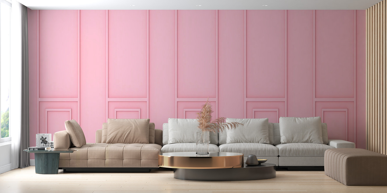Soft Pink Wood Panel Wallpaper Mural
