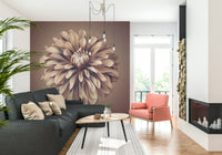 Close-up of white flower clusters on a soft pink background for wall decor.