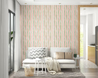 A calming colorful stripe wallpaper mural that defines a space.

