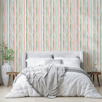 A beautiful watercolor stripe wallpaper mural for a modern home.

