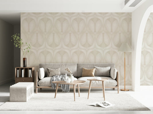 Softy Dèco Geometries Cloud Dancer wallpaper for walls textured