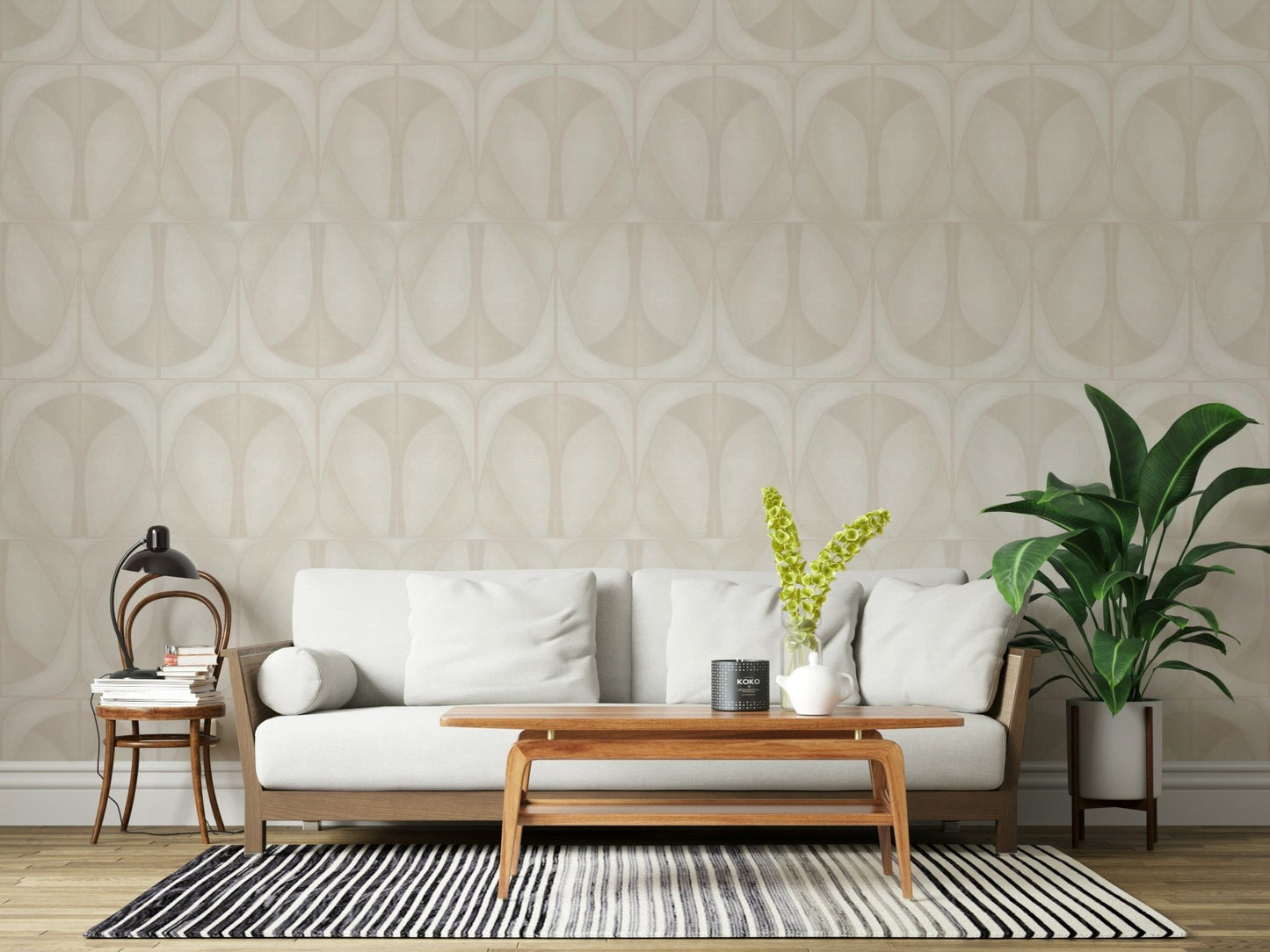 Softy Dèco Geometries Cloud Dancer wallpaper mural peaceful tones