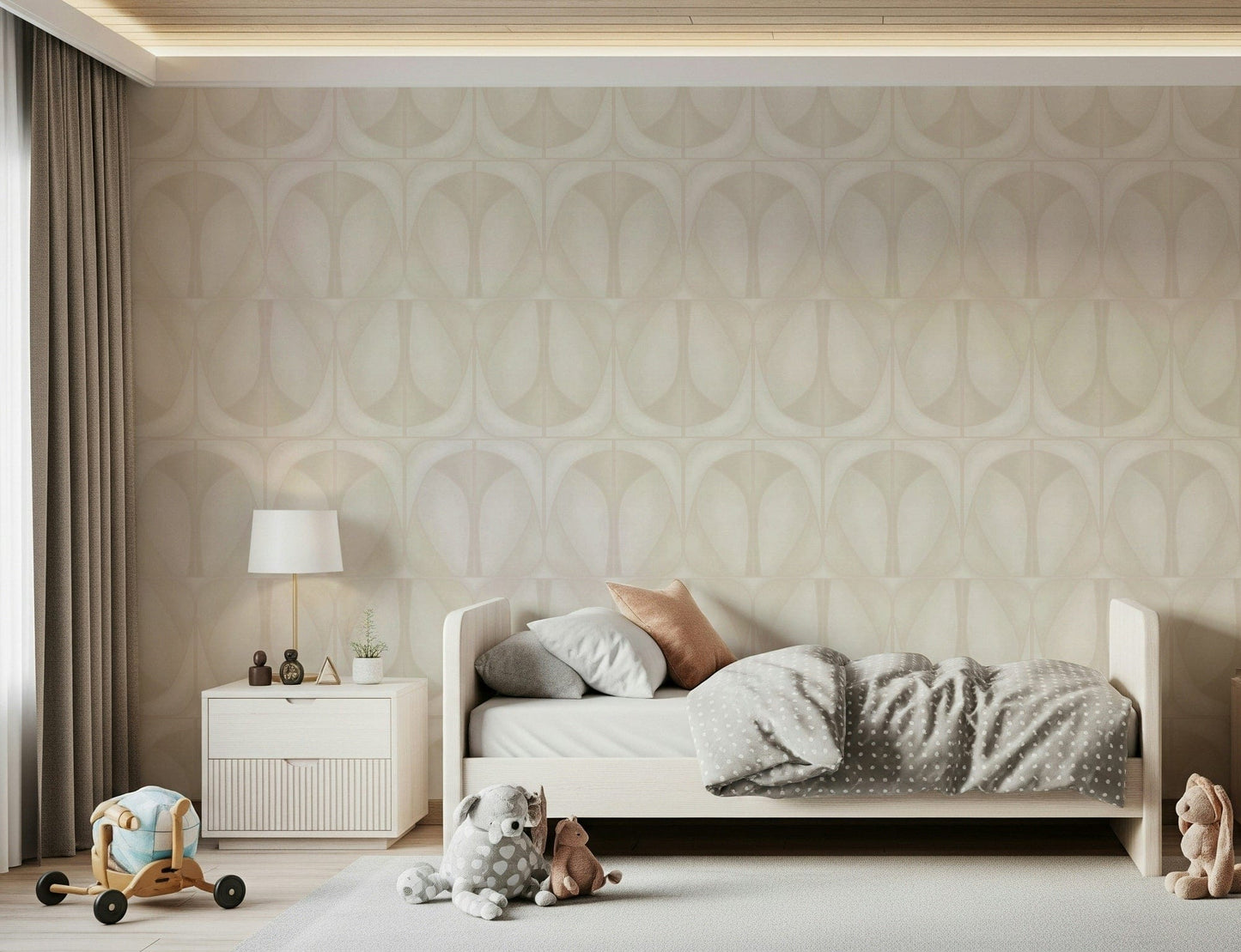 Linear Softy Dèco Geometries Cloud Dancer wallpaper for walls