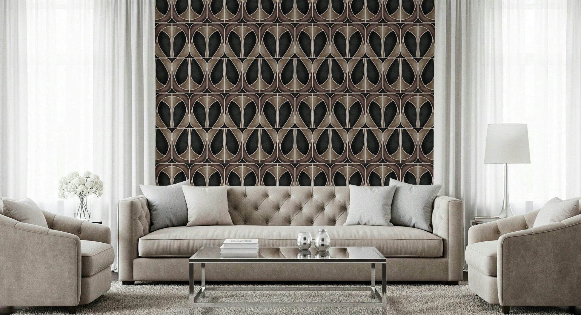 Earthy curves Softy Dèco Geometries Dramatic Charm wall mural.