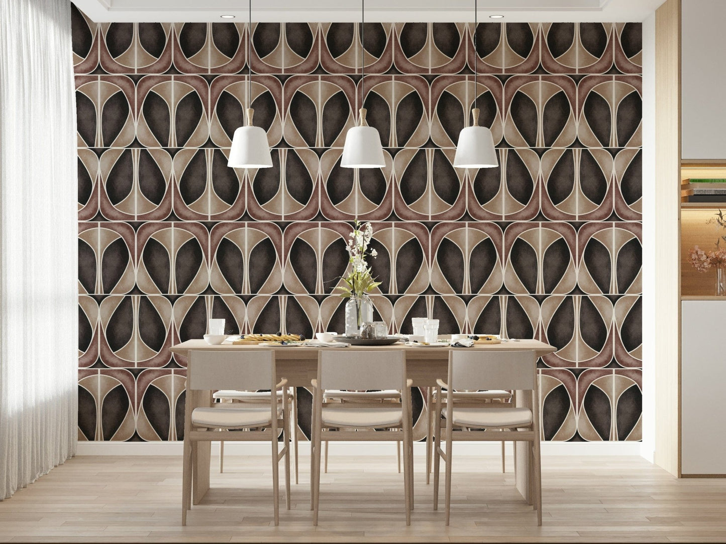 Elegant Dramatic Coffee wall mural creates sophisticated living spaces.