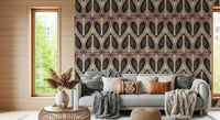 Abstract Softy Dèco Geometries wall mural in espresso shades.