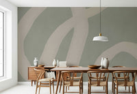 An artistic minimalist form mural for home decor.