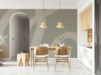 A beautiful modern art wall mural of delicate lines.