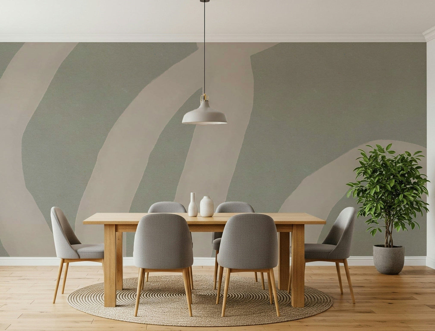 A contemplative gentle design wallpaper mural for a feature wall.