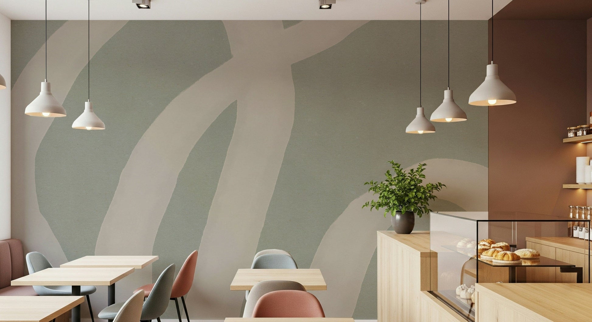 A serene modern pattern wall mural for your decor.