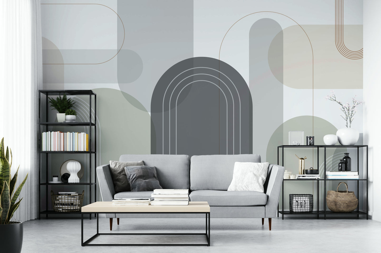 Sophisticated Arches Warm Neutrals Wall Mural
