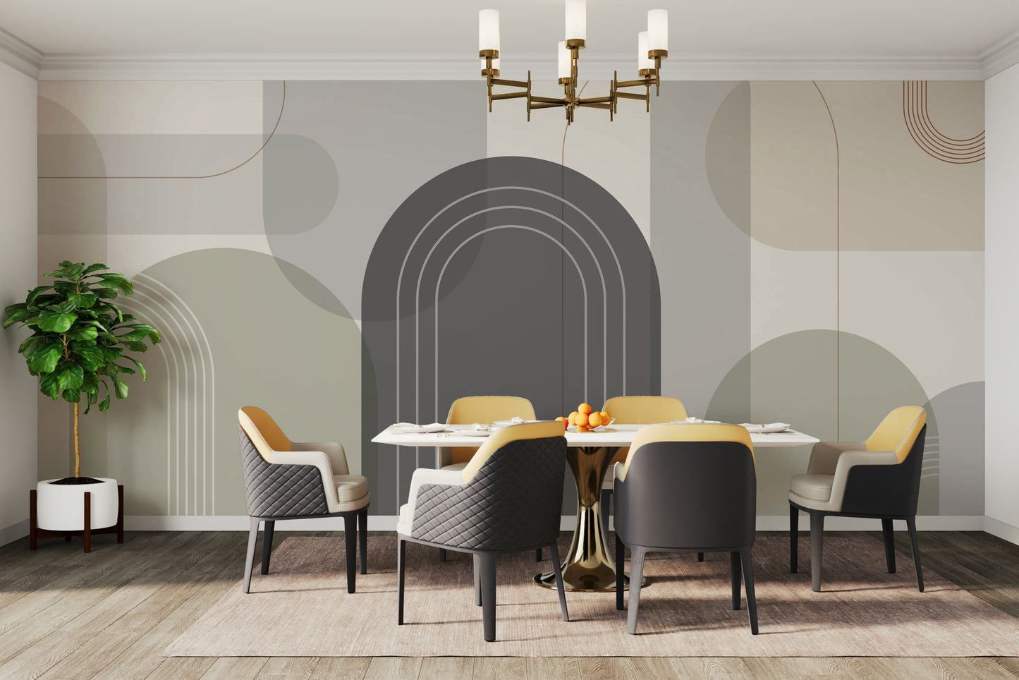 Sophisticated Arches Warm Neutrals Wall Mural