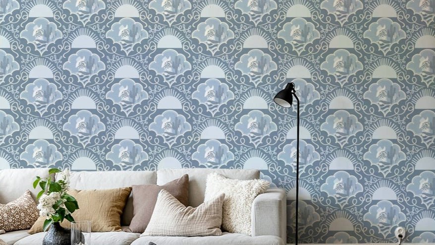 The image shows a serene, repeating pattern.

