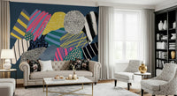 Interstellar Spaceship Wall Mural – Dramatic mural depicting a spaceship flying through a star-studded galaxy.