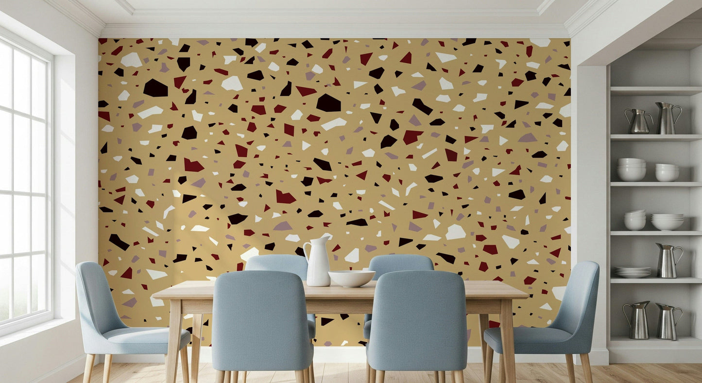 An artistic minimalist form mural for home decor.