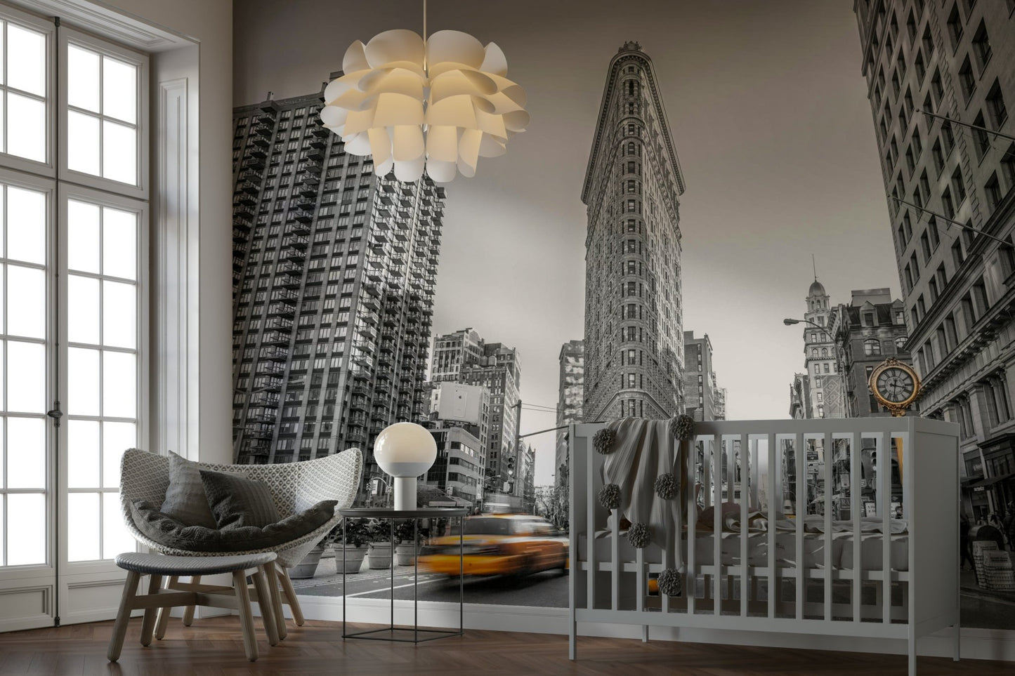 Evokes the energetic pulse of the city.

