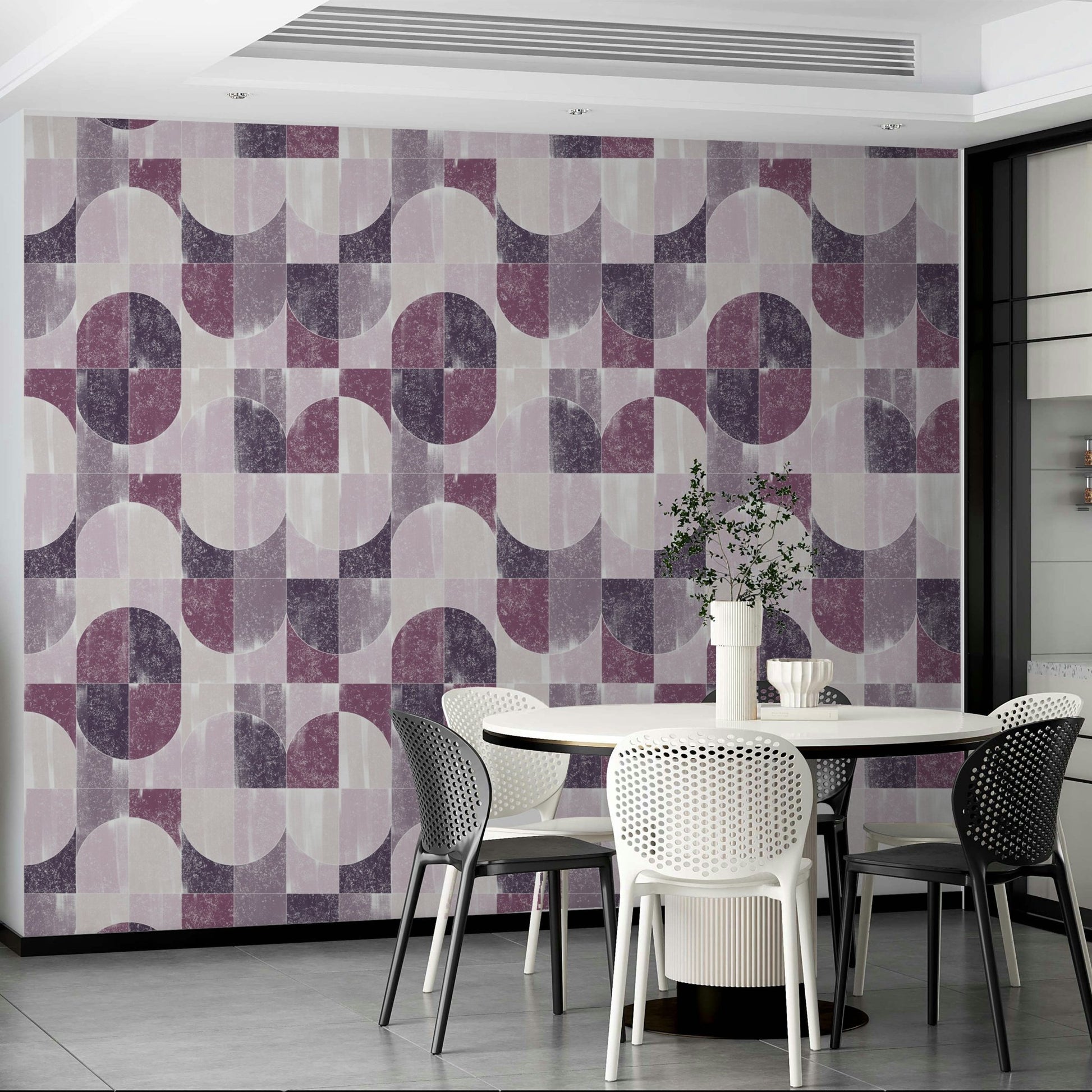 Sponge-painted texture within each tile.

