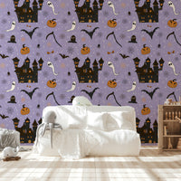 Phantom Castle Foggy Lavender chilling mural.
