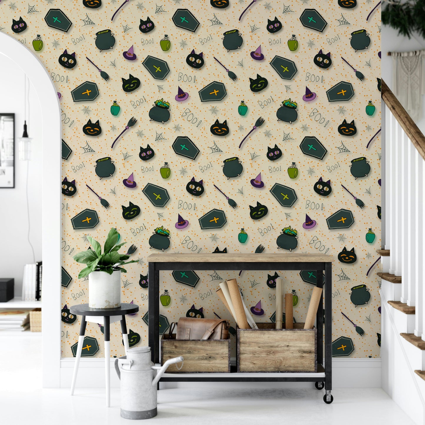 Boo! Halloween Fun Pearl ghost wall mural
