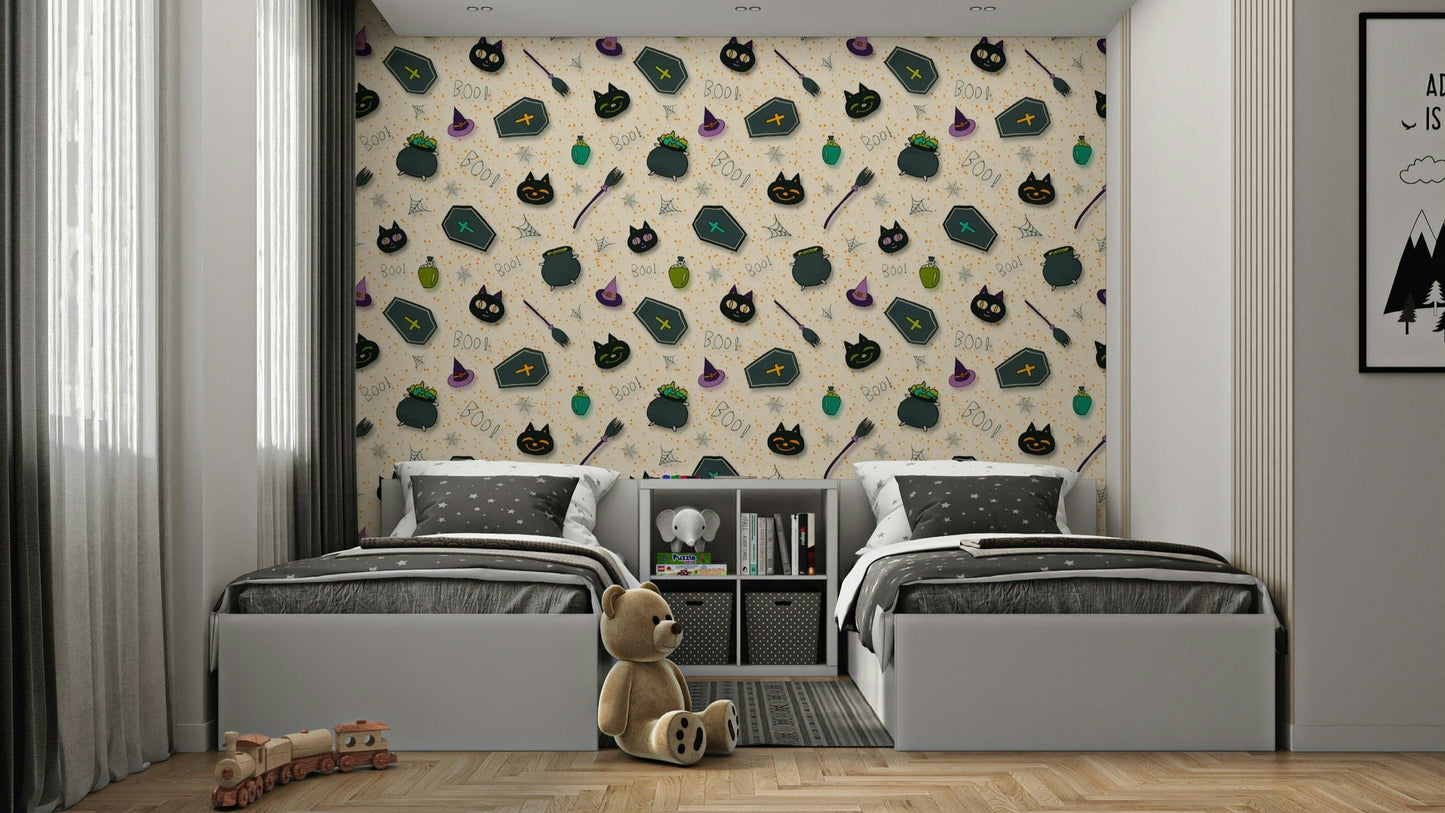 Boo! Halloween Fun Pearl spooky wallpaper