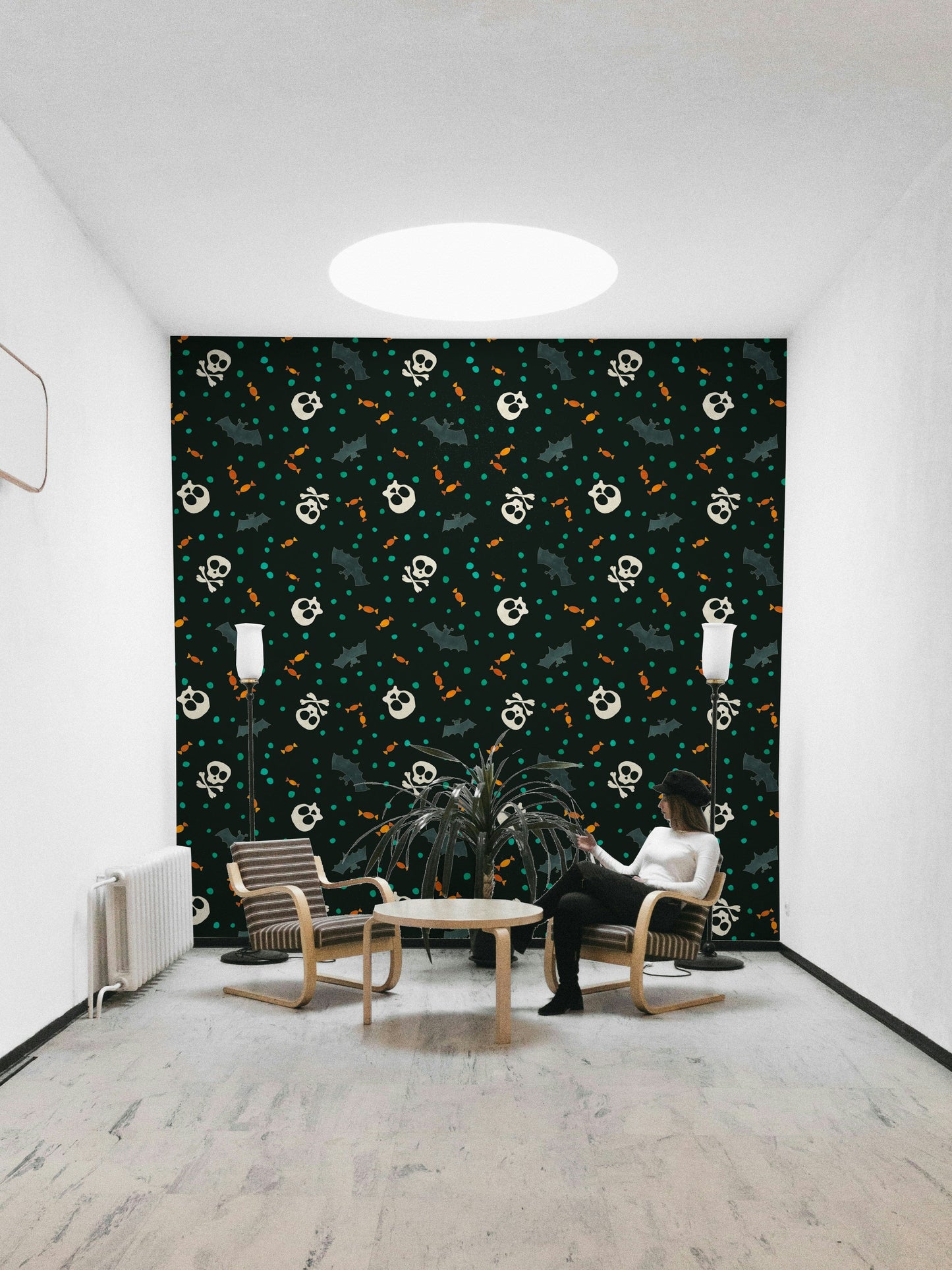 Dark Trick or Treat Party Wallpaper unique look.
