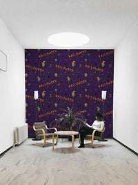 Scary Halloween Purple Wallpaper living room
