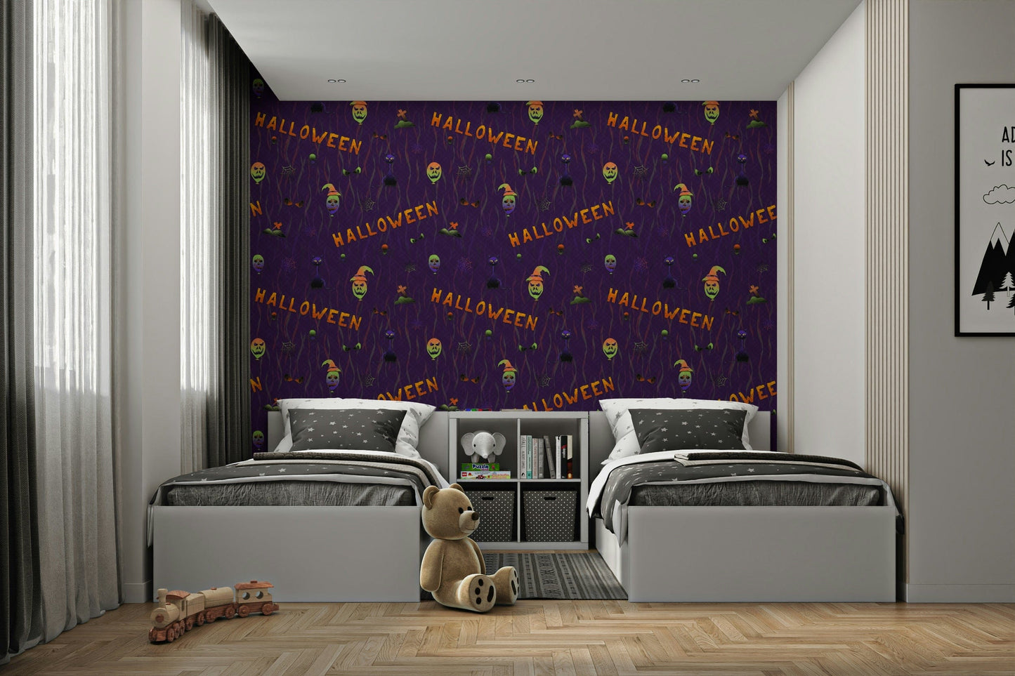 Scary Halloween Purple Wallpaper for walls

