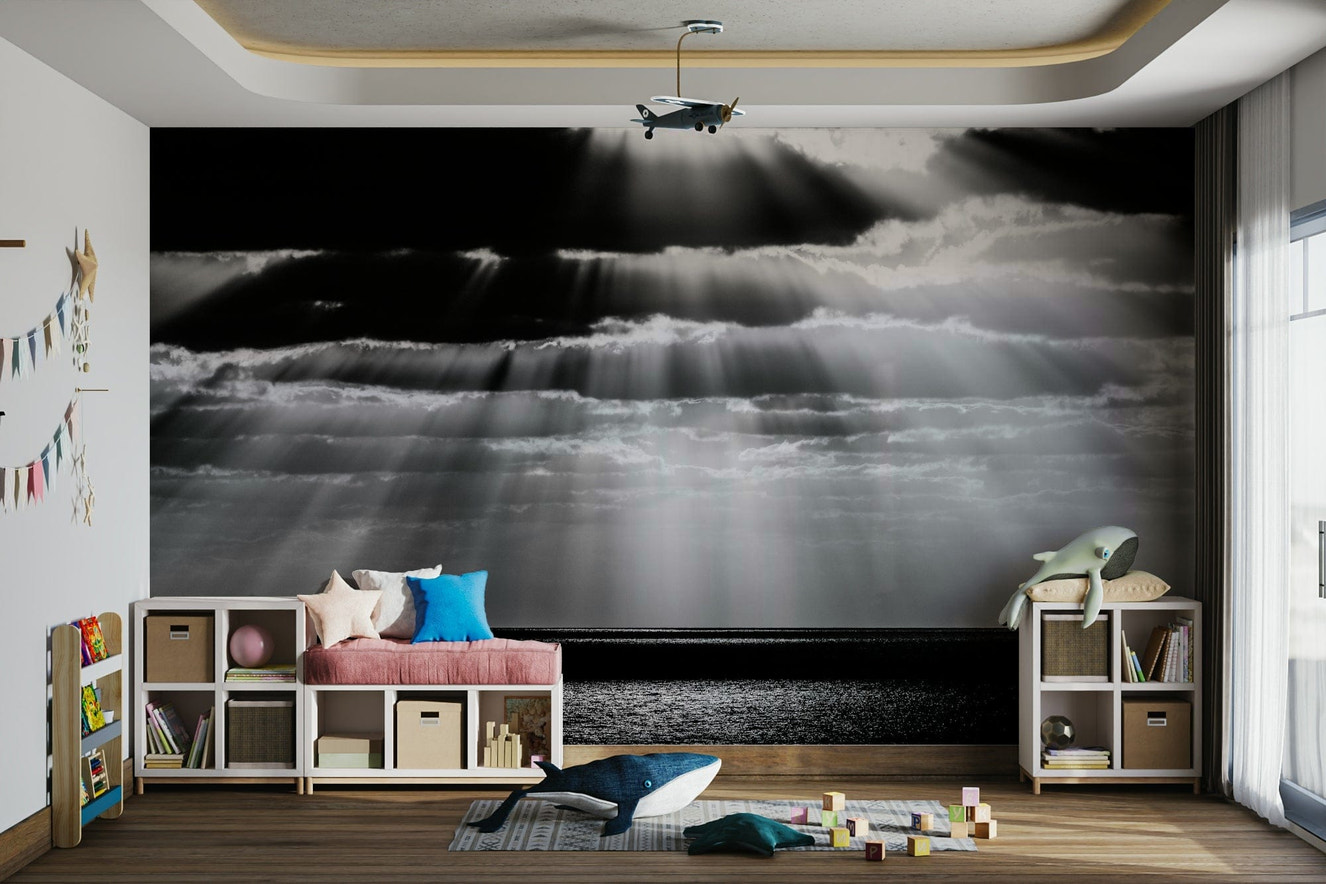 A beautiful minimalist spot wallpaper mural for a contemporary room.


