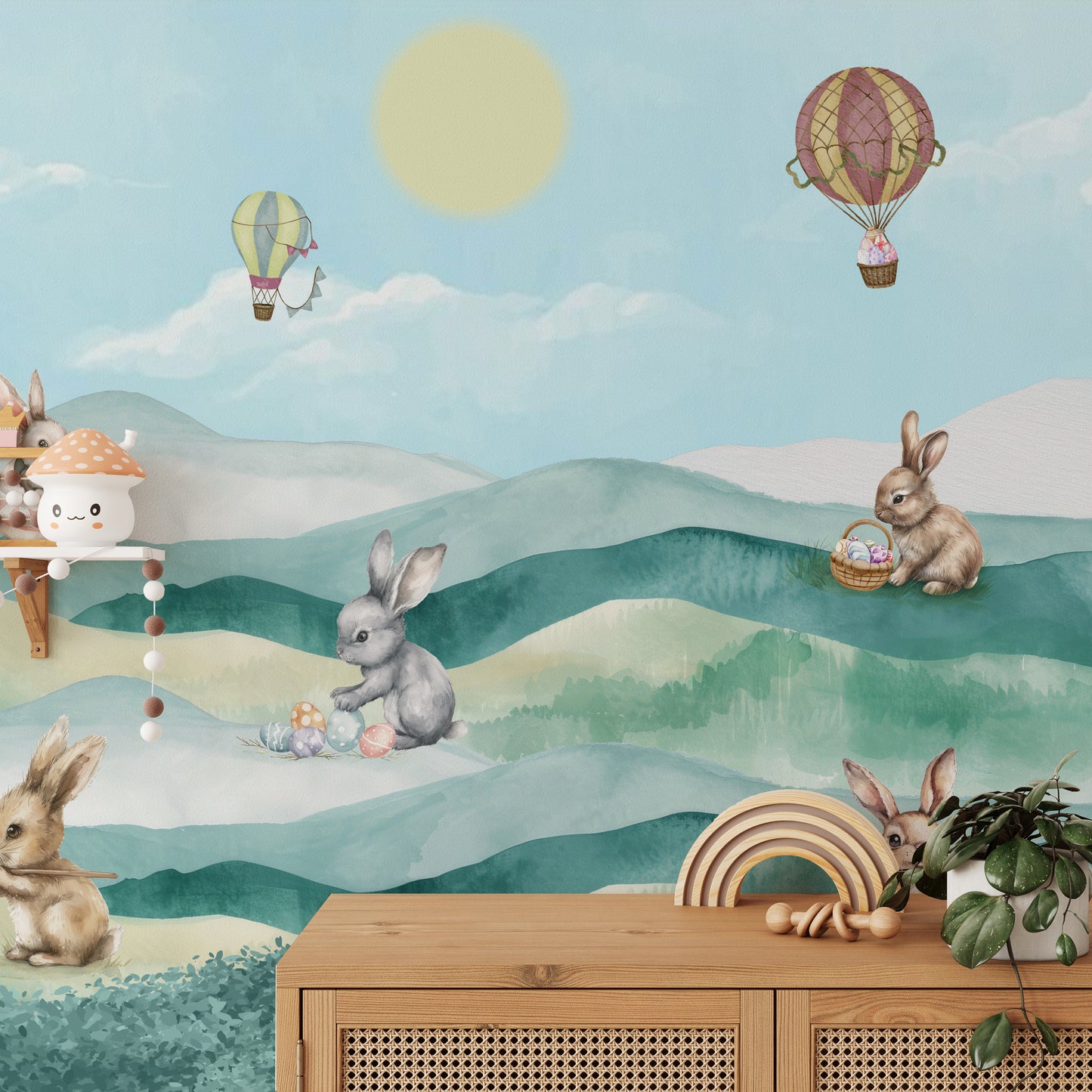 Spring Bunny Easter Egg Wallpaper