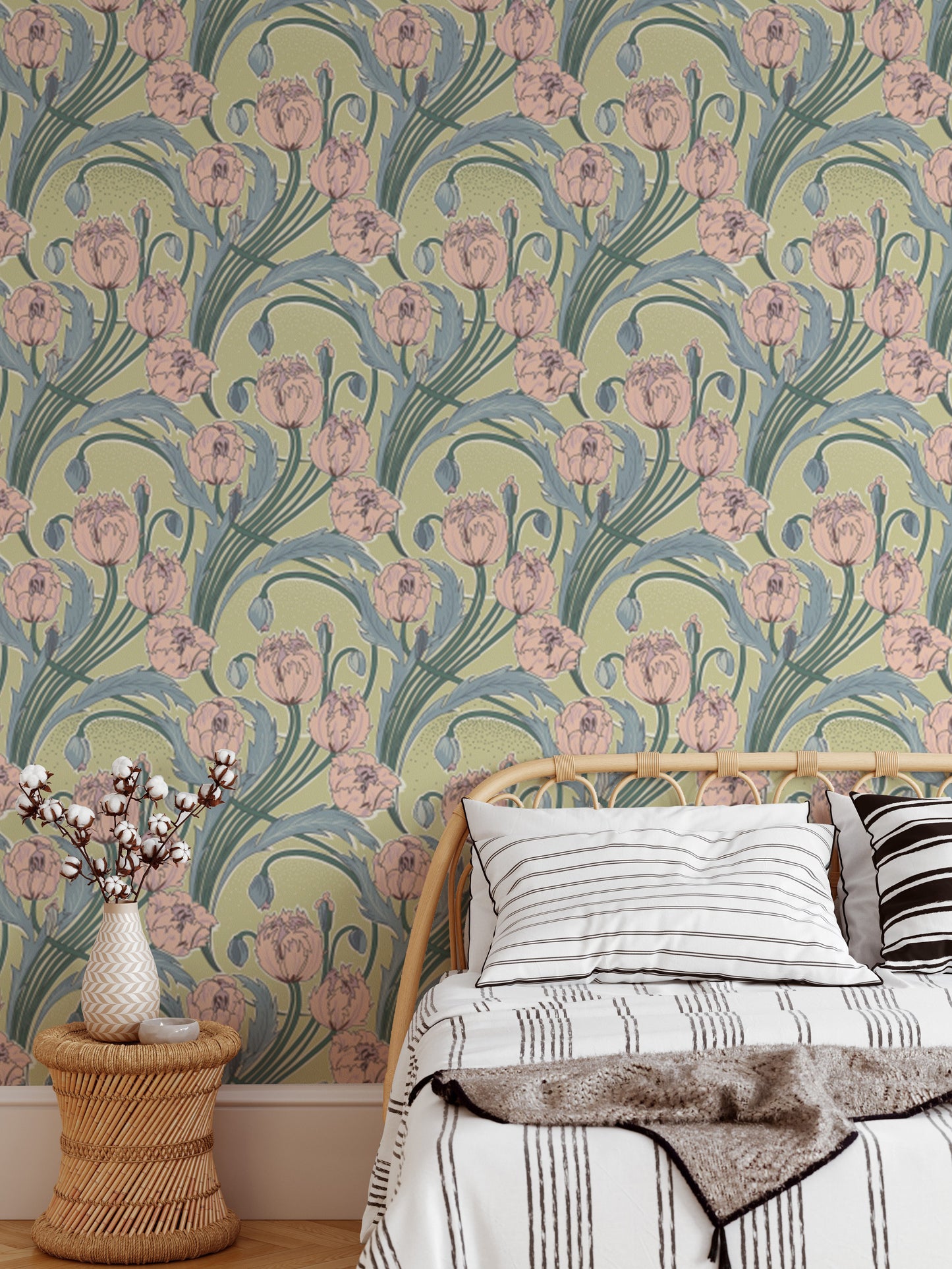 Spring Elegance Floral wallpaper with intricate botanical details.
