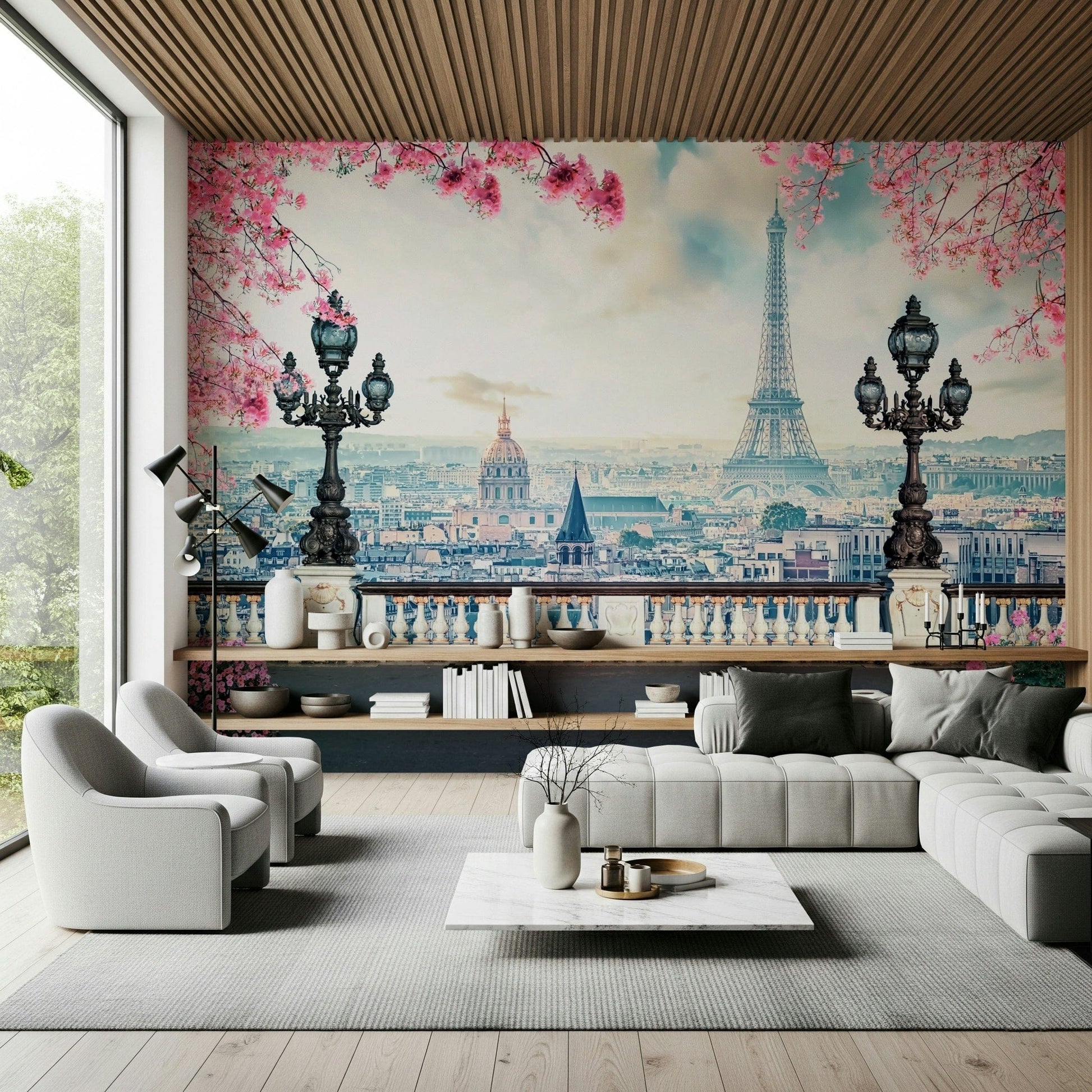 Elegant architecture wallpaper mural named Spring in Paris.
