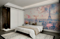 Spring flowers float over Paris rooftops

